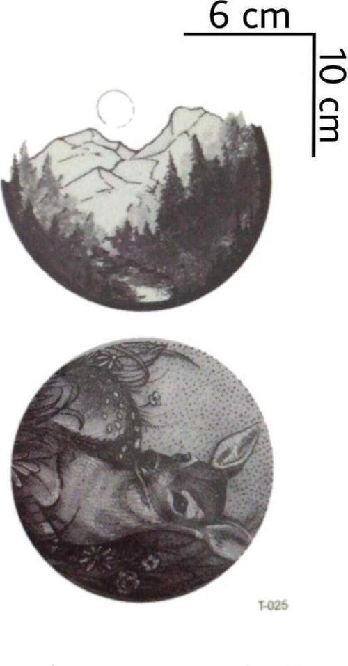 Geyik Temali 2 li Minimal Kol ve Vucut Geçici Dövme Tattoo Aksesuar Şık Moda Aksesuar