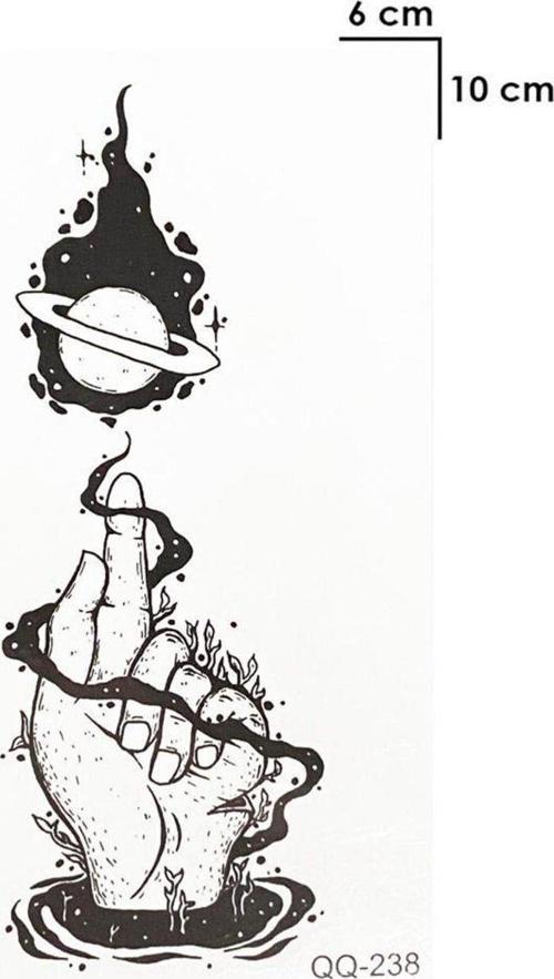 Gezegen Satürn Geçici Dövme