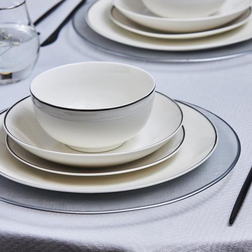 Elegance Bone Floda 53 Parça 12 Kişilik Yemek Takımı Platin