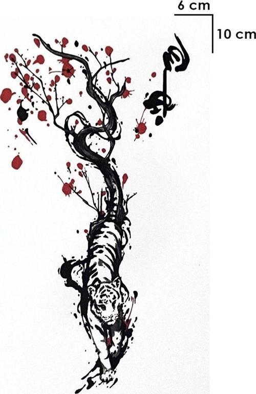 Kaplan Geçici Dövme Tattoo Şık Moda Aksesuar