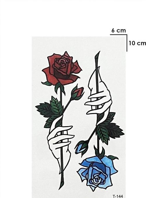 Mini Gül Geçici Dövme Bilek Bel Bacak Omuz Göğüs Arası Tattoo