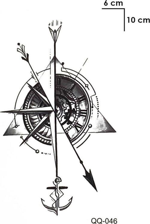 Pusula Geçici Dövme Tattoo Aksesuar Şık Moda Yaz