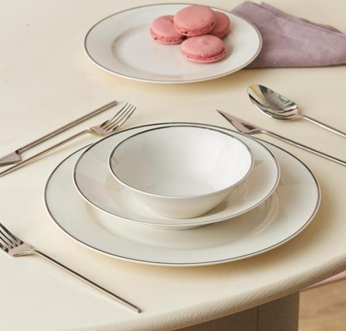 Elegance Bone Rebeca 24 Parça 6 Kişilik Yemek Takımı Platin