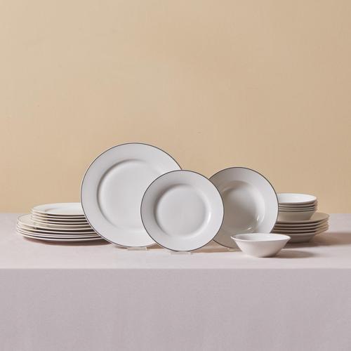 Elegance Bone Rebeca 24 Parça 6 Kişilik Yemek Takımı Platin