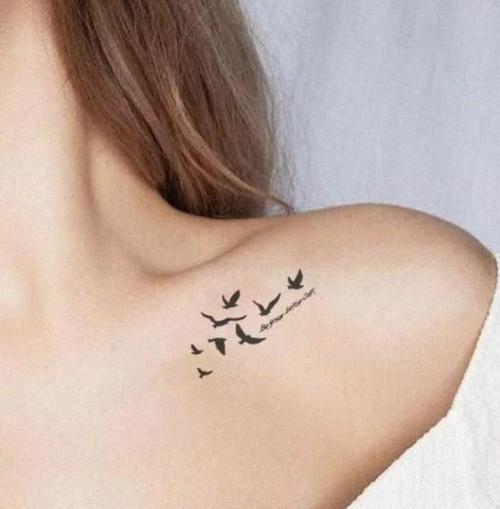Uçan Kuşlar Omuz Geçici Dövme Tattoo Aksesuar Şık