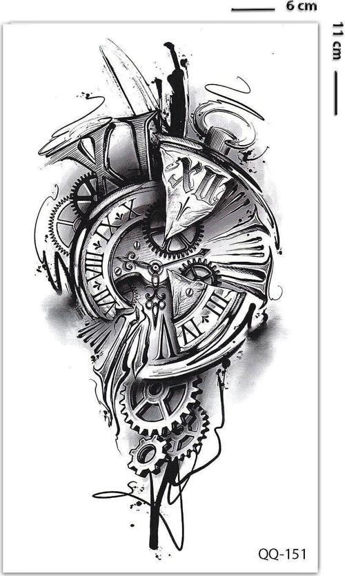 Zaman Çarkı Mini Boy Geçici Dövme Tattoo Aksesuar Şık Moda Yaz