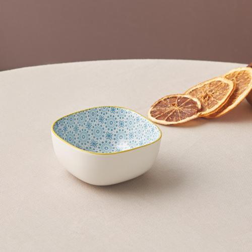 Floral Mavi Square Çerezlik 10 cm