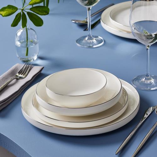 Stream Bone Saturn 24 Parça 6 Kişilik Yemek Takımı Platin