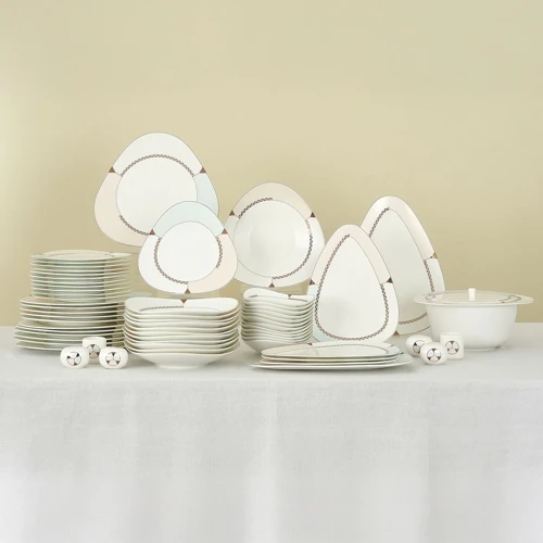 Fine Pearl Extra Abraca 62 Parça 12 Kişilik Yemek Takımı Gold