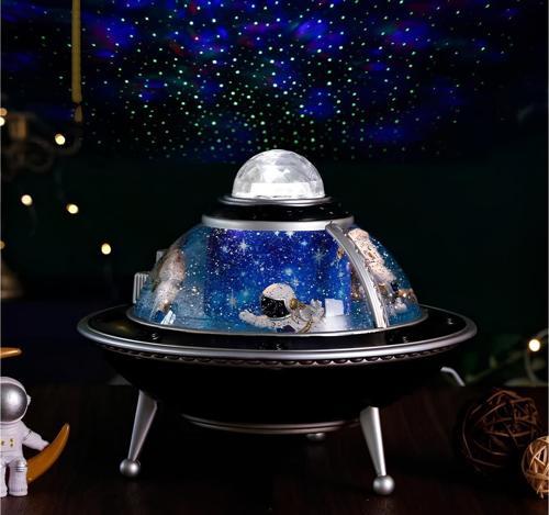 Gezegen Tasarımlı Astronotlu Işıklı Müzikli Star Master'Lı Kar Küresi Alk3201