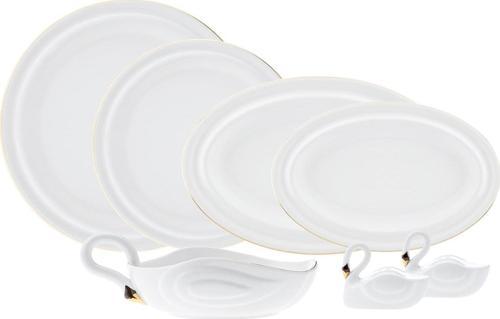 Swan 22 Parça 6 Kişilik Porselen Yemek Takımı