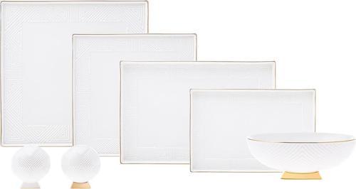 Square Bone Artdeco 22 Parça 6 Kişilik Yemek Takımı