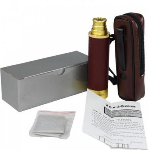 Nikula 25X30 Korsan Tek Göz Deri Kaplamalı Avuç İçi Dürbün