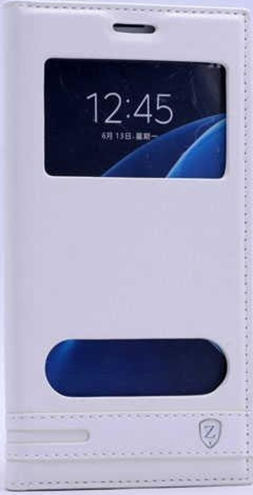 Galaxy C7 / C7 Pro Kılıf Elite Pencereli Kapaklı Suni Deri Kılıf