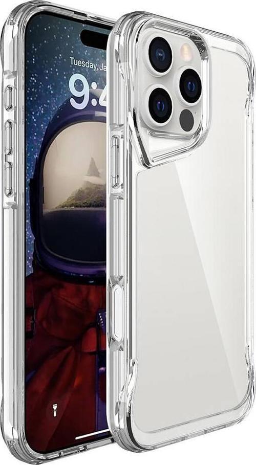 iPhone 16 Pro Max Kılıf Kamera Çıkıntılı Lüx Şeffaf Silikon 