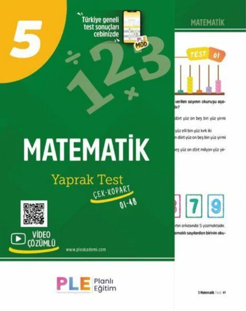 Birey PLE 5. Sınıf Matematik 48 Yaprak Test Birey Yayınları