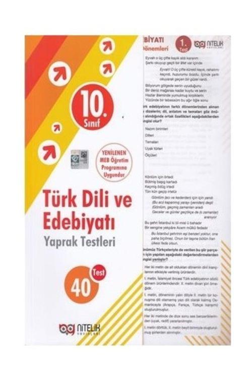 Nitelik 10. Sınıf Türk Dili Ve Edebiyatı Yaprak Test - 