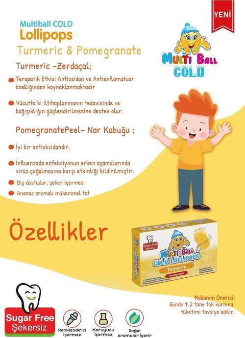 MULTIBALL COLD - TURMERİC 12 Lİ LOLİPOP