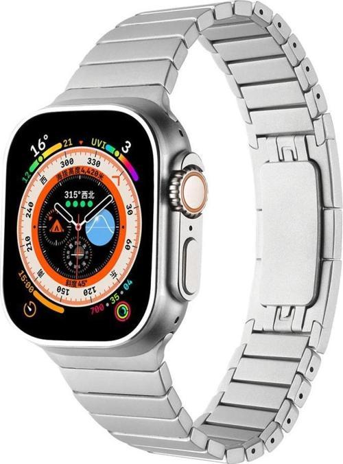 Watch 7 45mm KRD-35 Parçalı Çizgi Tasarım Metal Kordon