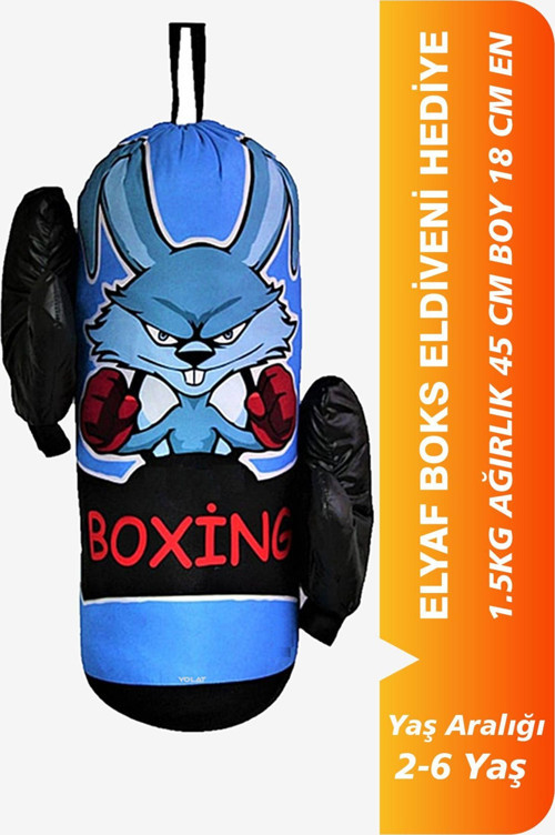 Çocuk Kum Torbası Boks Torbası 2-6 Yaş Orijinal Dayanıklı Unisex Eldiven Hediyeli