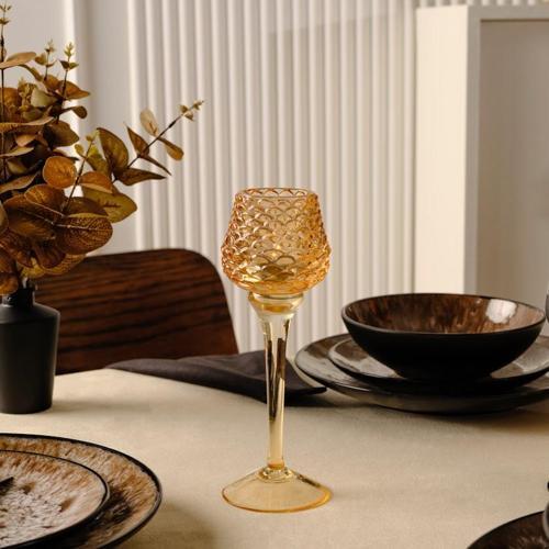 Pinecone New Year Yılbaşı Ayaklı Mumluk Amber 8X8X21,5 Cm