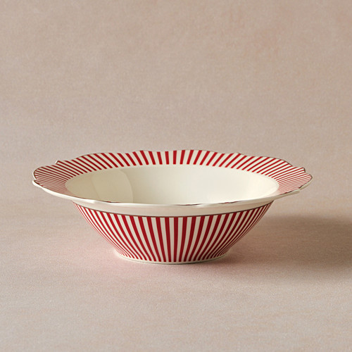 New Romantic İnce Çizgili Kase 17 cm Kırmızı