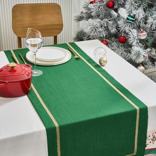 New Year Yılbaşı Stella Runner Yeşil 45X145 Cm