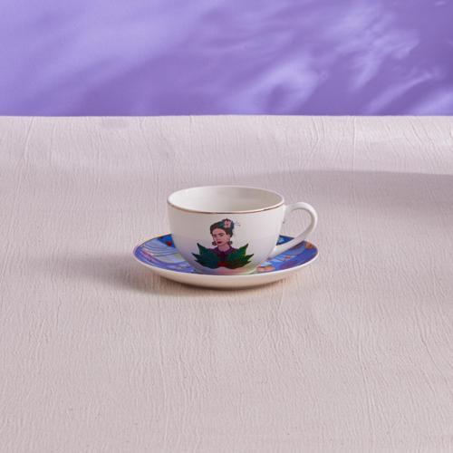 Frida Çay Fincanı Ve Tabağı Mavi 220 Ml