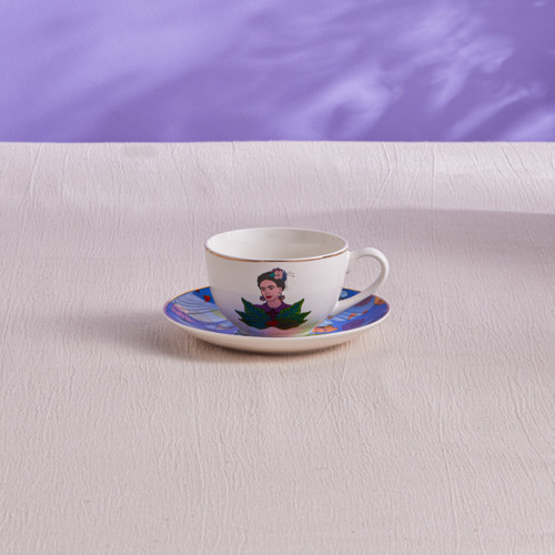 Frida Çay Fincanı Ve Tabağı Mavi 220 Ml