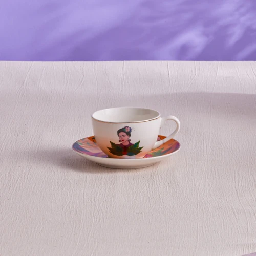 Frida Çay Fincanı Ve Tabağı Turuncu 220 Ml