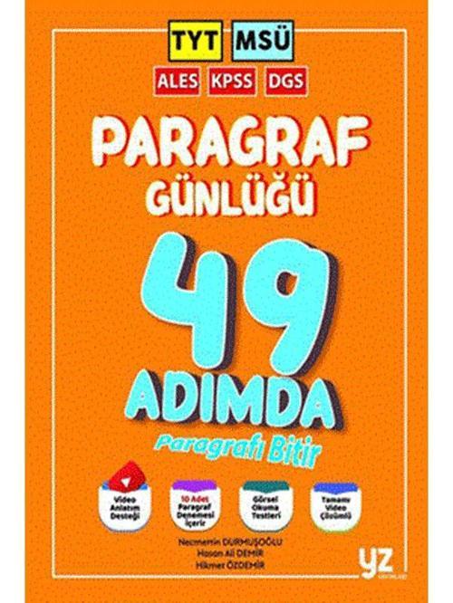 Yz Paragraf Günlüğü 49 Adımda Tyt Msü Ales Kpss Dgs Sınavlarına Hazırlık - Yz Yayınları