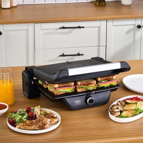 Gastro Classic 6 Dilim Kapasiteli Izgara ve Tost Makinesi Matte Black 2000W