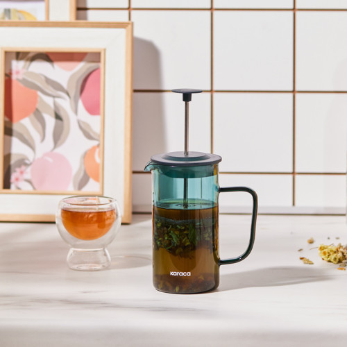 Valentina Borosilikat Cam French Press 350 ml Green