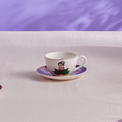 Frida Çay Fincanı Ve Tabağı Mor 220 ml