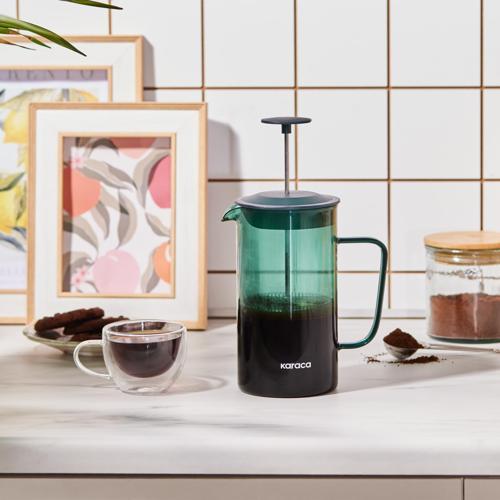 Valentina Borosilikat Cam French Press 1000 ml Green