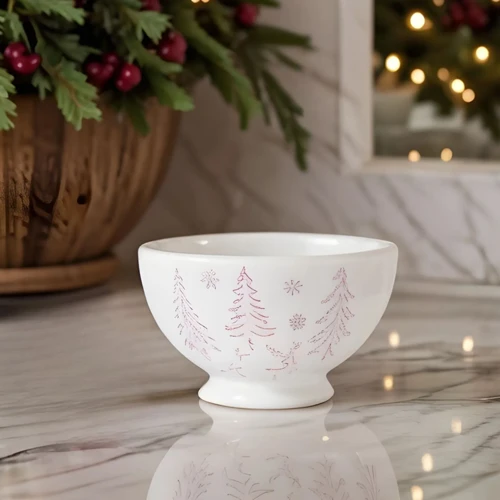 New Year Yılbaşı Snowy Kase 14 Cm