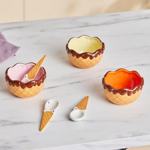 Chocolate Chip 3'lü Kaşıklı Dondurma Kasesi