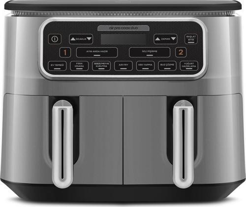 Air Pro Cook Duo Ev Yemeği Xxxl 8 Litre Airfryer Cool Gray 8 Kişilik