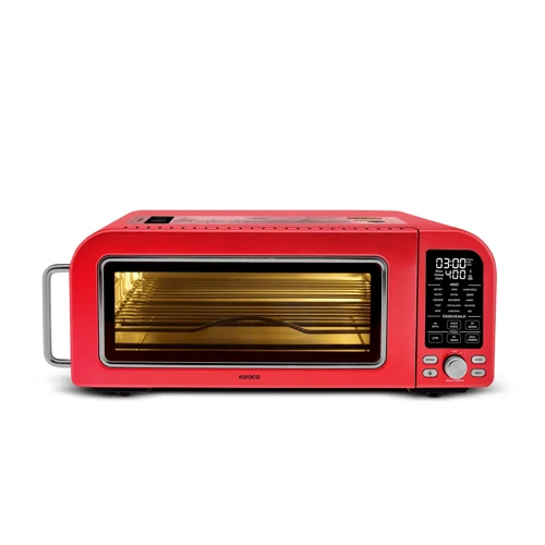Multicrust Artisan Retro Pizza Makinesi ve Airfryer Metallic Red