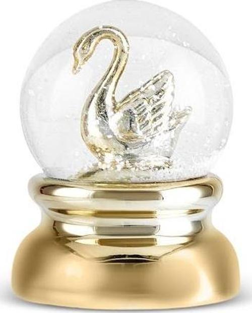 New Year Yılbaşı Swan Kar Küresi 6,7X9 Cm Gold