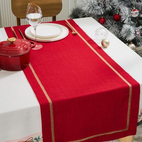 New Year Yılbaşı Stella Runner Kırmızı 45X145 Cm