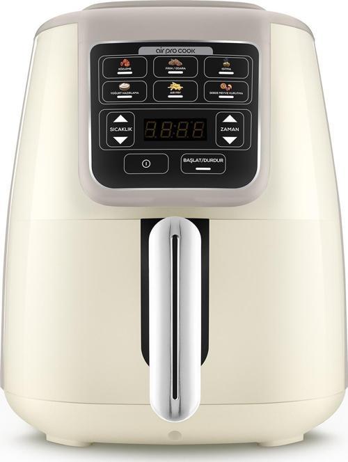 Air Pro Cook Köz Steel Xl Çelik Hazneli Airfryer Iconic Beige 4 Litre 4 Kişilik