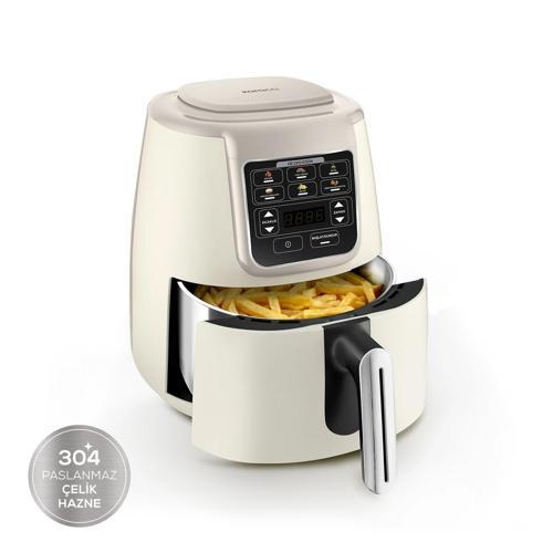Air Pro Cook Köz Steel XL Çelik Hazneli Airfryer Iconic Beige 4L