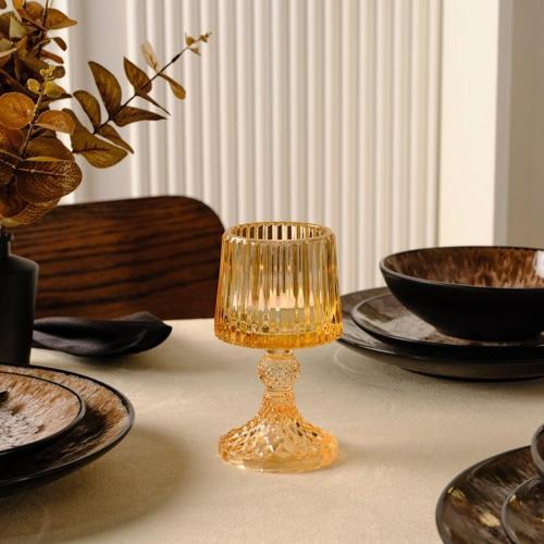 Pinecone New Year Yılbaşı Kadeh Mumluk Amber 8X8X15 Cm