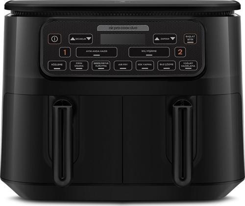 Air Pro Cook Duo Köz Xxxl 4+4 Litre Airfryer Black 8 Kişilik