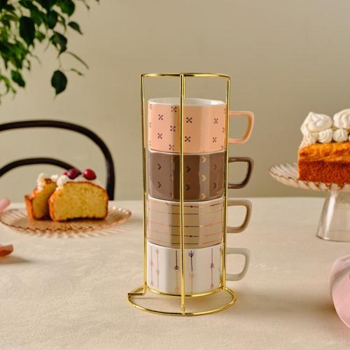 Versay 4'Lü Standlı Kupa Seti 180 Ml