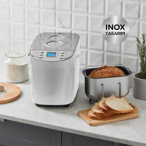Bake Xl Yoğurma, Reçel, Yoğurt, Ekmek Yapma Makinesi Beyaz, 1500 G, 45 Farklı Tarifli Kitapçık