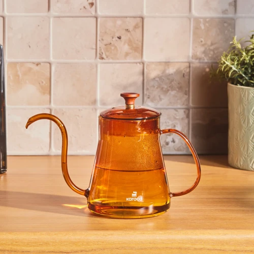 Martina Borosilikat Cam Coffe Kettle Orange 600 ml