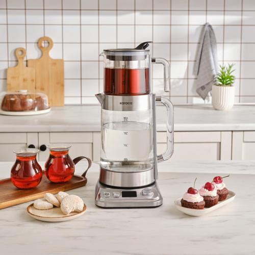 x Refika Gönlübol Xl Cam Çay Makinesi Chrome