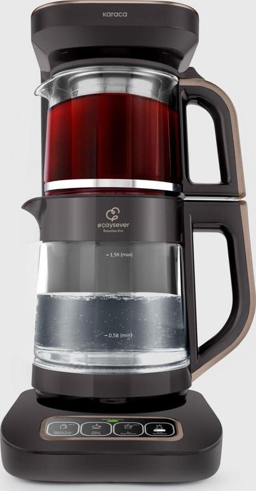 Çaysever Robotea Pro 4 İn 1 Cam Çay Makinesi Walnut Brown